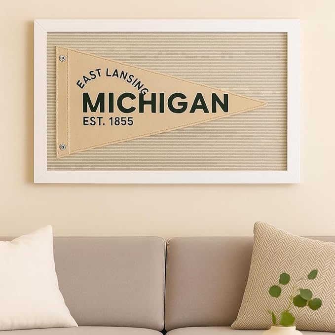 Custom Hand Embroidered Pennant Banner for University, Personalized State City Year Hand-Stitched Canvas Flag for College Dorm Wall Decor, Graduation Gifts Alumni Souvenir, Sports Spirit Banner Flag