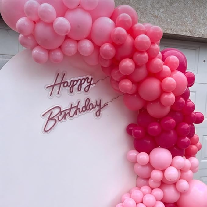 Hot Pink Balloons, 50pcs Pink Girl Balloons, Pearl Macaron Pink Balloon, Hot Pink Confetti Balloon for Girls Woman Princess Birthday Party Baby Shower Gender Reveal Wedding Bridal Shower Decor