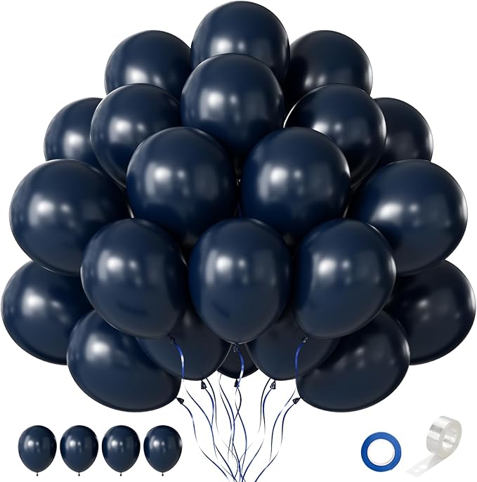 Navy Blue Balloons, 60 PCS 12 Inch Thickened Latex Balloons for Birthday Party Decoration, Graduation, Wedding, Baby Shower, Anniversary, Engagement and Balloon Garlands