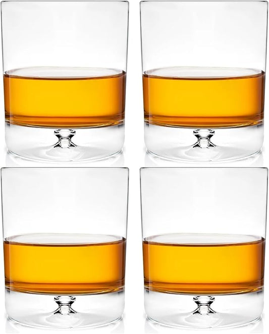 Whiskey Glasses, Set of 4, Made in Europe, 100% Lead-Free Crystal, Smooth Rim, Gift-Boxed, Dishwasher-Safe (Taylor Double Old Fashioned Glasses)