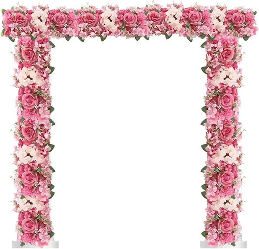 6 Pack Artificial Peony Garland,Wedding Arch Artificial Flower Panels,Flowers Wall Backdrop Panel for Wedding Dining Table Christmas Home Party Decor (Pink &Purple)