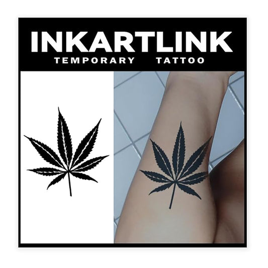 INKARTLINK Tattoo Tech, 3 Sheets Small Semi Permanent Tattoo, Adult Art Design Temporary Tattoos, Lasts 1-2 Weeks, Waterproof, Realistic Look, No Adhesive, No Reflection (Maple Leaf)