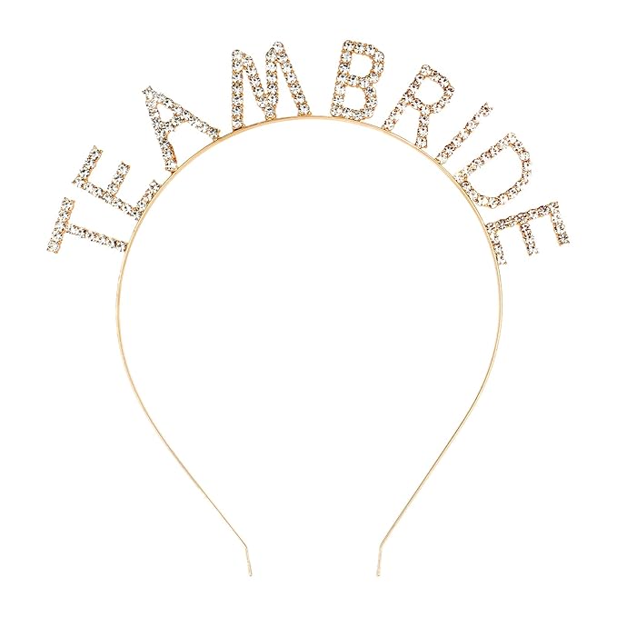 Gold Team Bride Headband Bachelorette Party Decorations Rhinestone Bridesmaid Headbands for Bridal Shower, Bachelorette Party, Wedding