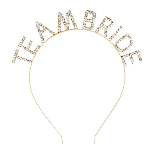 Gold Team Bride Headband Bachelorette Party Decorations Rhinestone Bridesmaid Headbands for Bridal Shower, Bachelorette Party, Wedding