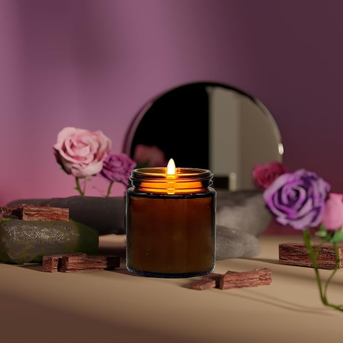 24 Pcs 4 Oz Mini Soy Candles,Rose Sandalwood Scented Candles Set,Bulk Aromatherapy Candle,Suitable as Gifts or Souvenirs for Occasions Such as Birthdays and Weddings.
