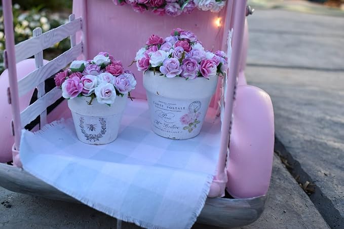 144pcs Mulberry Paper Mini Roses Artificial Flowers Heads with Stems for DIY Crafts Accessories Make Bridal Hair Clips Headbands Dress Wedding Bridal Bouquets Party Home Decor Valentine's (Light pink)