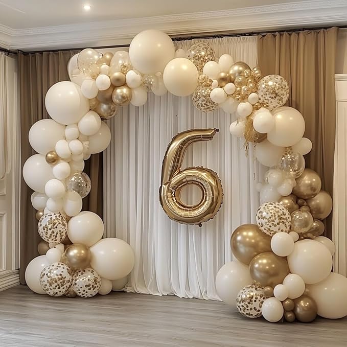 White Balloons 125 pcs Different Sizes Pack of 18 12 10 5 Inch Latex White Balloon Arch Kit Garland for Birthday Party Baby Shower Bridal Shower Graduation Wedding Decorations