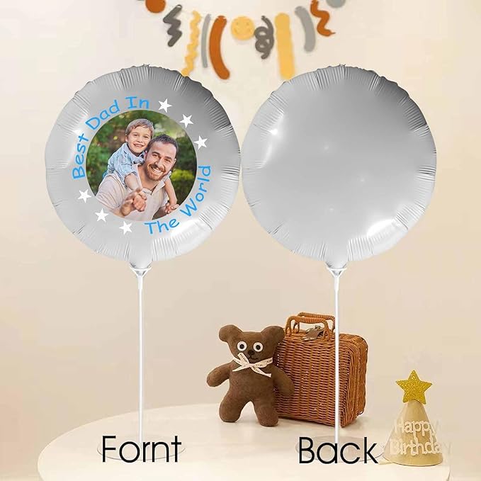 DIYKST Custom 18" Balloons with Logo Personalized Balloon with Photo Text Face on Balloon Design Your Own Balloons