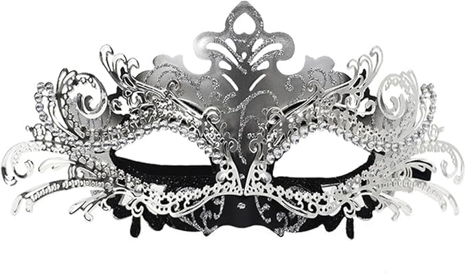 Couple Masquerade Mask Set - Venetian Style Masks for Halloween, Costume Parties and Carnival