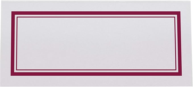 Double Line Border Printable Place Cards, Burgundy (Choose Color), Set of 60 (10 Sheets), Laser & Inkjet Printers - Wedding, Party, Dinner, and Special Events - Made in the USA