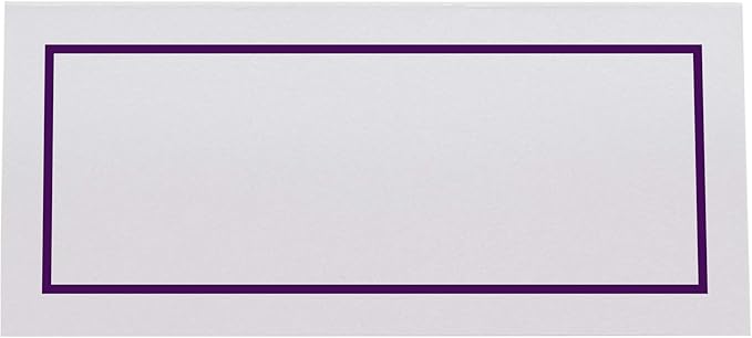 Single Line Border Place Cards, Eggplant (Choose Color), Set of 25, Pre-cut and Scored - Wedding, Party, Dinner, and Special Events - Made in the USA