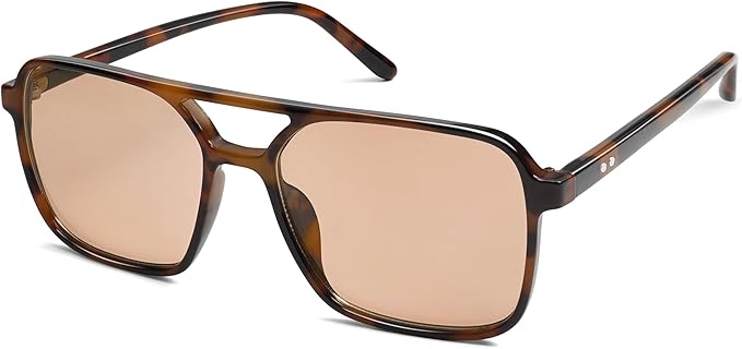 SOJOS Trendy Vintage Aviator Square Sunglasses For Womens Mens Retro 70s UV400 Women Sun Glasses SJ2327