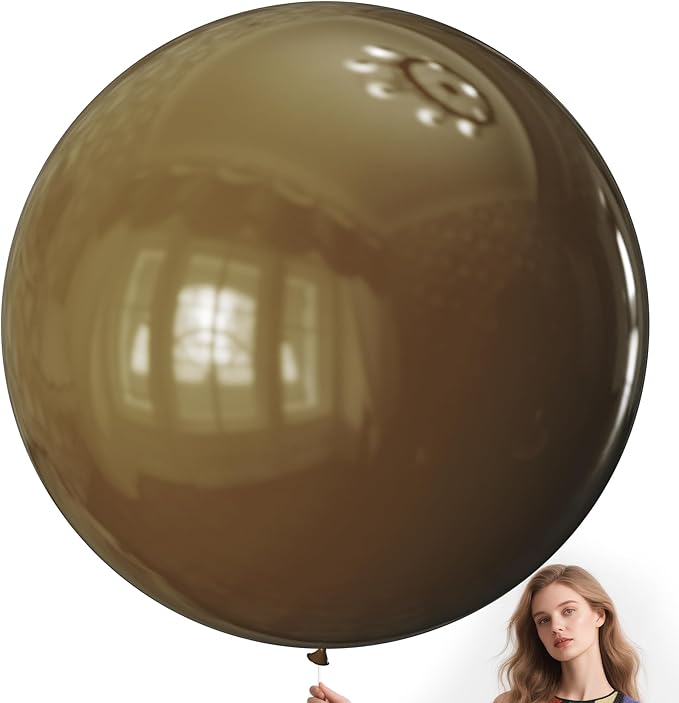 KAWKALSH Brown Balloons 9pcs 36 Inch Extra Large Big Jumbo Giant Dark Brown Boho Neutral Coffee Latex Helium Balloons for Wedding Baby Shower Gender Reveal Birthday Party Decorations