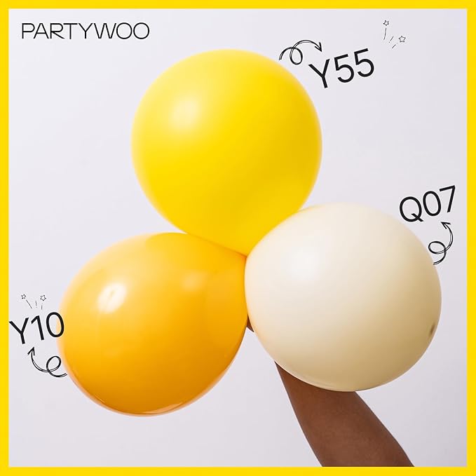 PartyWoo Yellow Balloons 85 pcs Different Sizes of 18 12 10 5 Inch Matte Light Yellow Latex Balloon Arch Kit Garland for Easter Bee Baby Shower Sunflower Birthday Graduation Decorations Yellow-Y55