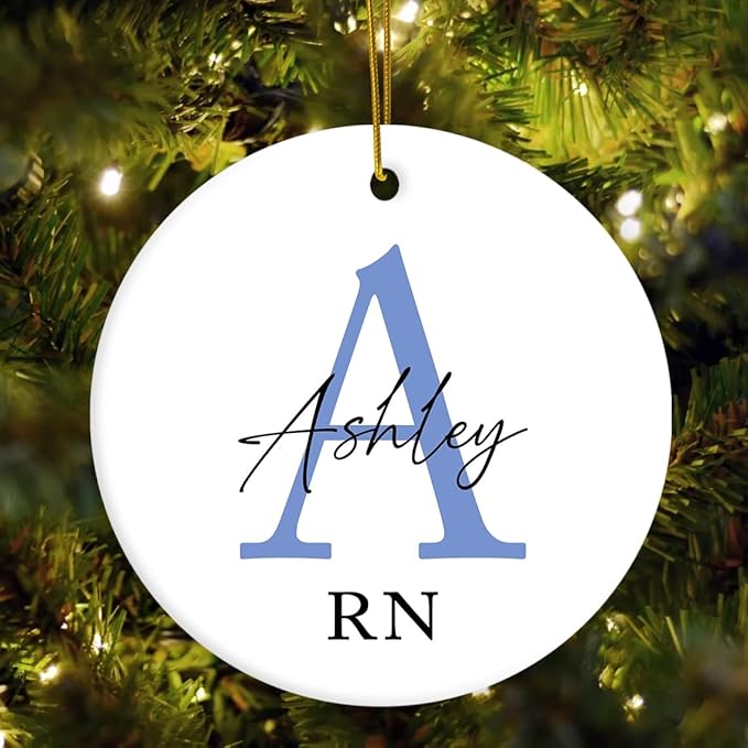 Personalized Registered Nurse Ornament, Nursing Graduation Ornament for Medical Students, Grad Gifts for Women Daughter Mom Friends, Rn Gifts for Nurse, Custom Rn Christmas Ornaments 2025