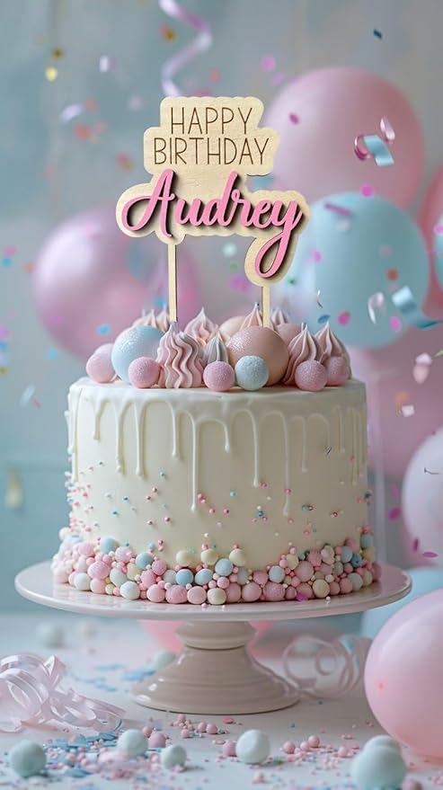 Personalized Happy Birthday Cake Topper – Custom Name Party Decoration – Wooden Laser Cut with 3D Layered Design – Available in 6” or 8” – Reusable Keepsake for Cakes (5-6 inch)