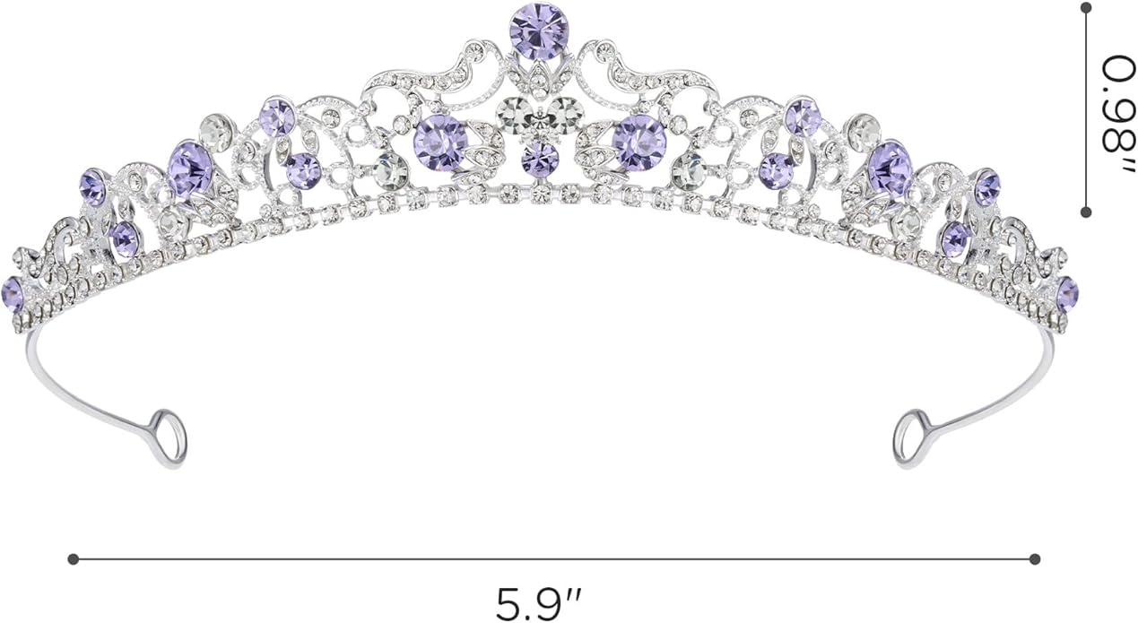 SWEETV Wedding Tiaras and Crowns, Rhinestone Bridal Crown Princess Tiara Headpieces for Women and Flower Girls, Bridgerton Hair Accessories for Birthday Prom Quinceanera