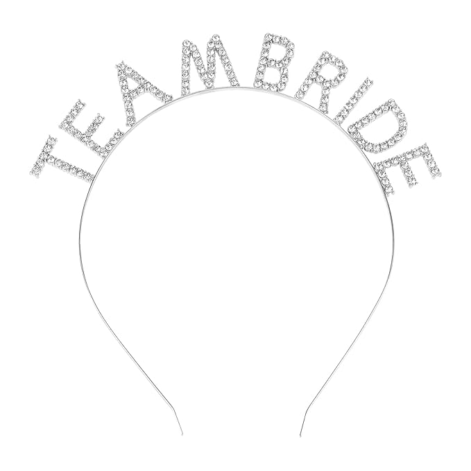 Silver Team Bride Headband Bachelorette Party Decorations Rhinestone Bridesmaid Headbands for Bridal Shower, Bachelorette Party, Wedding