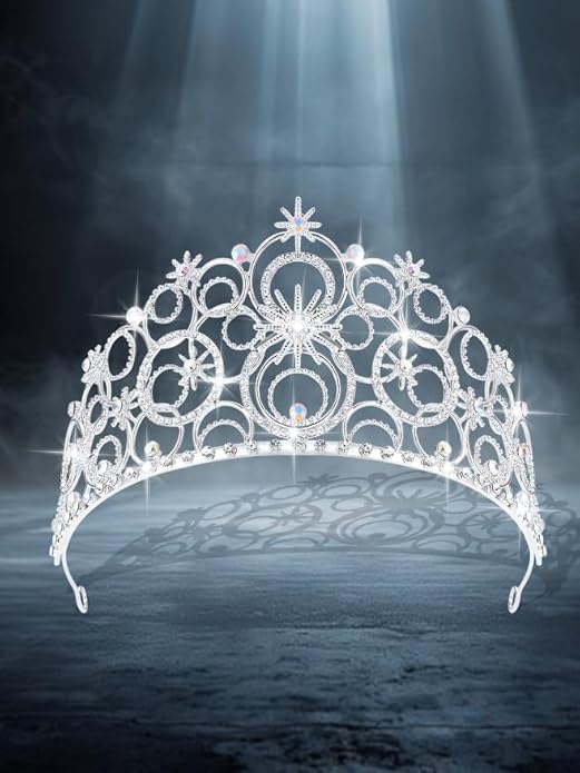 Crystal Crowns for Women, Crystal Bubble TiaraBride Royal Queen Headband Princess Headpieces for Women Bridal Wedding Prom Birthday Party Crowns