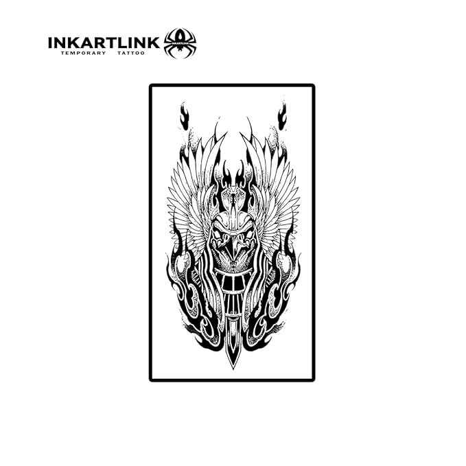 INKARTLINK Temporary Tattoos, realistic arm tattoos, lasting 7-15 days, waterproof and non-reflective, unique design (Eagle Head)