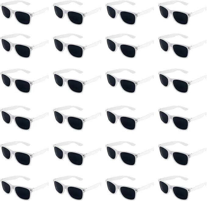 Super Z Outlet Plastic Vintage Retro Style Sunglasses Classic Shades Eyewear Party Favors (12, White)