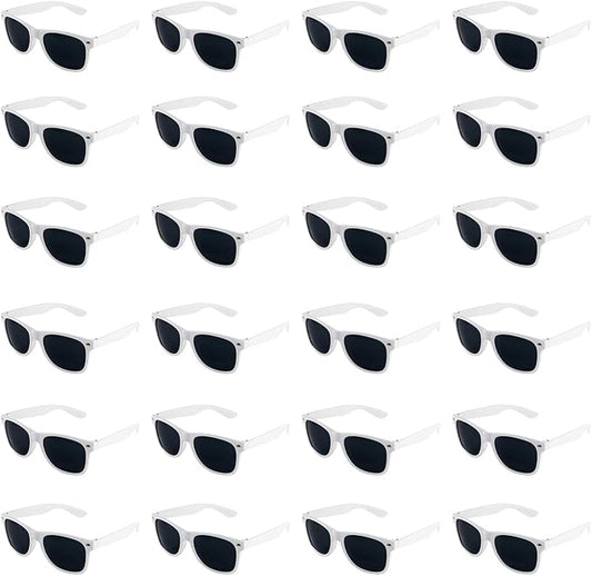 Super Z Outlet Plastic Vintage Retro Style Sunglasses Classic Shades Eyewear Party Favors (24, White)