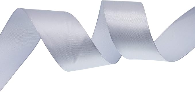 ATRBB 25 Yards 1-1/2 inch Wide Satin Ribbon Perfect for Wedding,Handmade Bows and Gift Wrapping(Silver Gray)