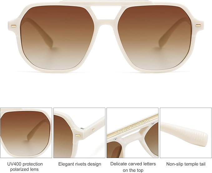 SOJOS Retro Trendy Aviator Polarized Sunglasses Men Women Vintage 70s Square Stylish Frame Sun Glasses SJ2283