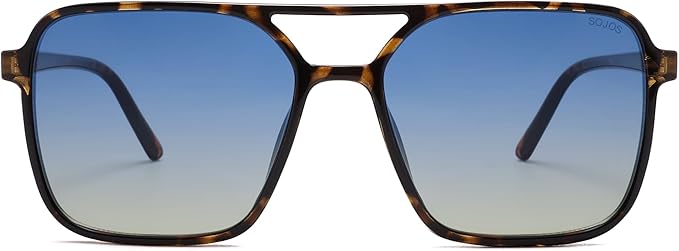 SOJOS Trendy Vintage Aviator Square Sunglasses For Womens Mens Retro 70s UV400 Women Sun Glasses SJ2327