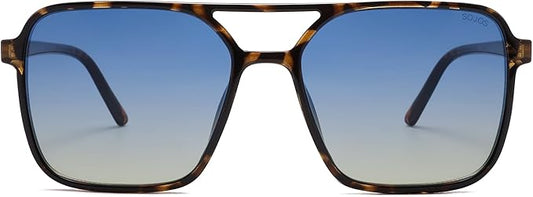 SOJOS Trendy Vintage Aviator Square Sunglasses For Womens Mens Retro 70s UV400 Women Sun Glasses SJ2327