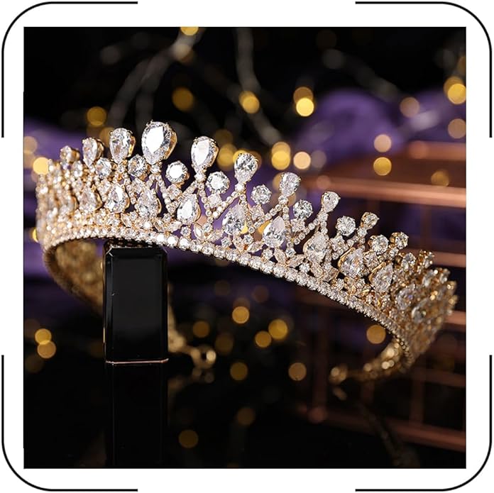 QXMYOO Vintage Women Wedding Tiaras Silver Cubic Zirconia Pageant Crowns Sweet 16 Birthday Prom Party Quinceanera Crowns Bridal Hair Accessories