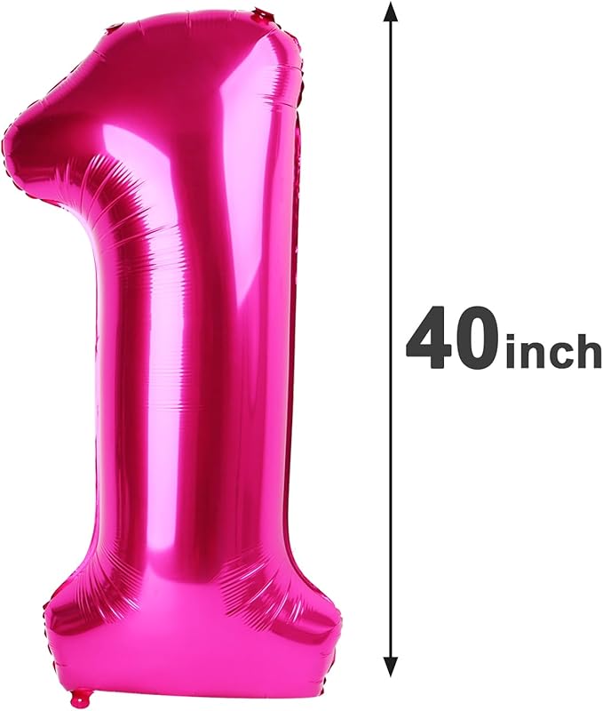Hot Pink Number 13 31 Balloon 40 inch, Number 13 Birthday Balloon for Boy Girl, Hot Pink Foil 13 for 13 31 Birthday Party, Anniversary Celebration Number Balloons Decorations