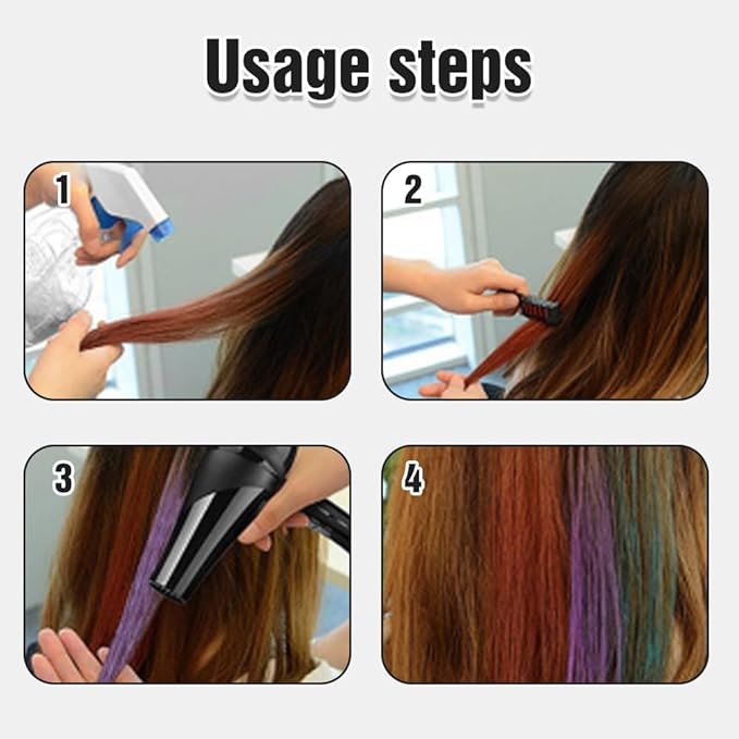 12 Colors Festive Fun Hair Chalk Combs, 2026 New Temporary Glitter Hair Colors Hair Chalk Combs, Washable DIY Hair Color Dye for Birthday Christmas Party Gifts for Teenage Girls Kids (6 Colors)