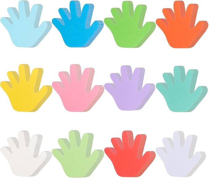 360 Pcs Hand Cutouts Paper Hand Shape Cut-Outs Assorted Color Handprint Shape Cutout Blank Creative Paper Cutouts for Kids DIY Craft Art Project Home School Classroom Decorations Bulletin Board Decor