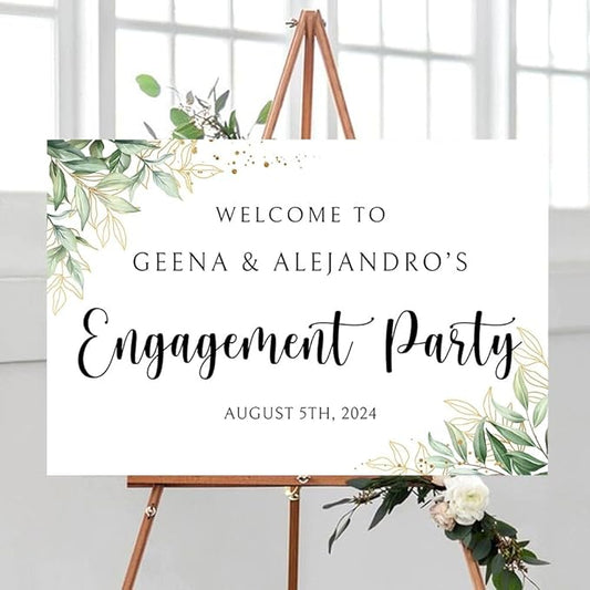 Personalized Engagement Welcome Sign, Engagement Party Sign, Engagement Decor, Engagement Decorations, Engagement Sign, Engaged Sign, Engaged Welcome Sign UNIPROSIGNS #15