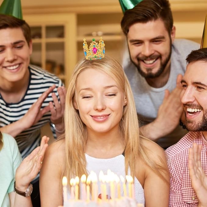 Birthday Princess Sash for Women Tiara & Crowns Headbands for Girls Happy Birthday Party Accessories Favor Supllies Leona Gold Pink, 2 Pack