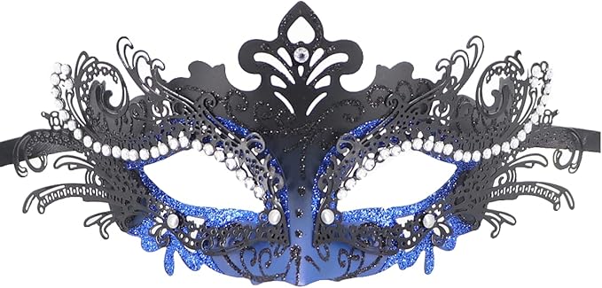 Coolwife Couples Masquerade Masks Metal Venetian Mardi Gras Party Evening Prom Costume Mask