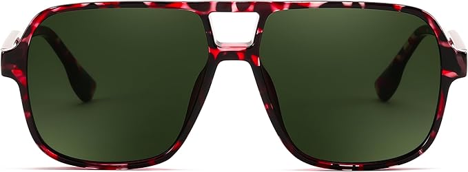 FEISEDY Retro Square Aviator Sunglasses Women Men 70s Vintage Trendy Plastic Frame Sun Glasses B4158