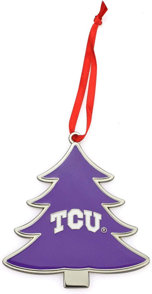 TCU Horned Frogs Tree Shaped Metal Christmas Ornament