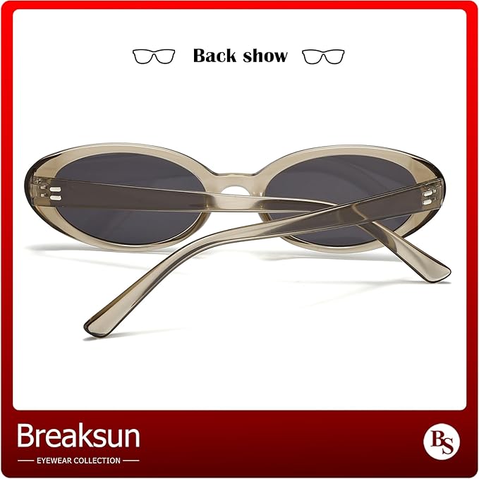 Retro Oval Sunglasses for Women Men Fashion Small Oval Sunglasses 90s Vintage Shades
