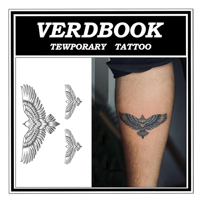 Waterproof Temporary Tattoos: 2-Sheet Tattoo Kit with Realistic Body Stickers, Semi-Permanent Tattoos for Adults Lasting 7-15 Days – Safe for Men & Women, Sky Sovereign