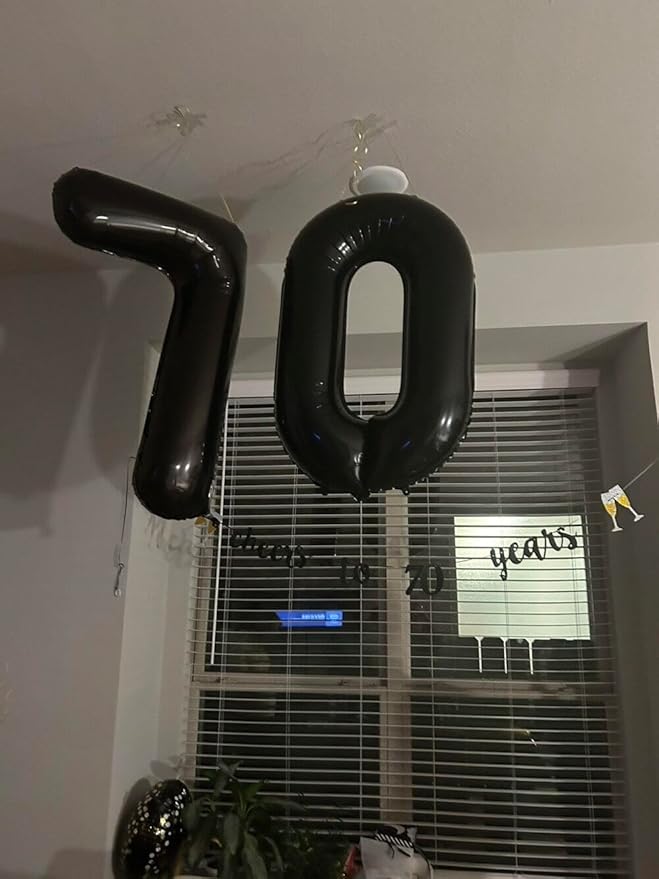 Smlpuame 40 inch Number Balloon 0-9 Black Large Number 90 Balloons,Digital Balloons for Birthday Party Celebration Decorations Supplies, Helium Foil Number Balloons for Wedding Anniversary