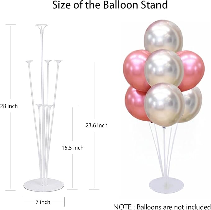 Balloon Stand Kit For Table - 10 Sets Balloon Sticks with Base For Birthday Graduation Party Decorations