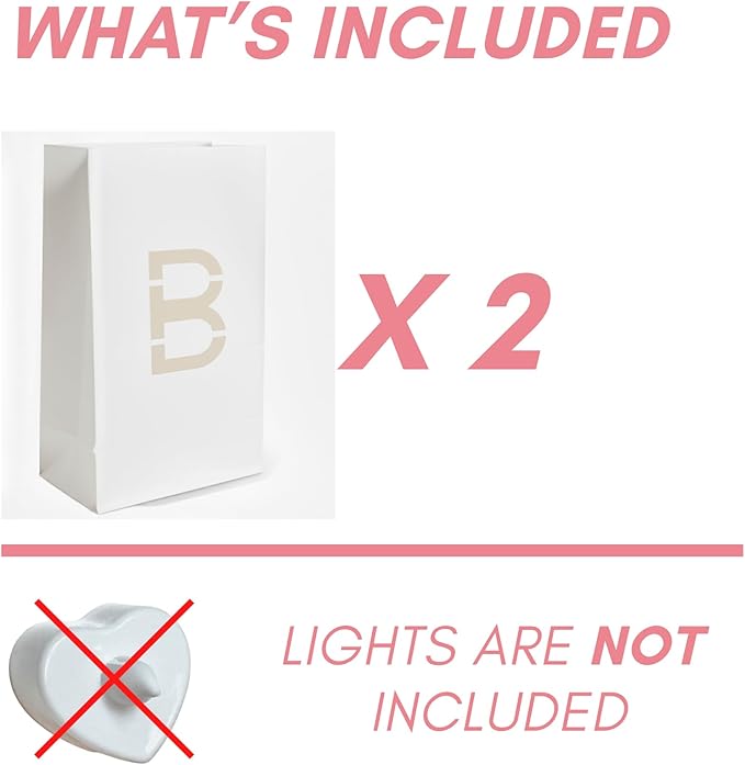 Light Up Letter B - Luminary Bags Perfect for Personalized Happy Birthday Banner, Proposal Decorations, Engagement Party Decorations and Congratulations Banner for Your Loved One