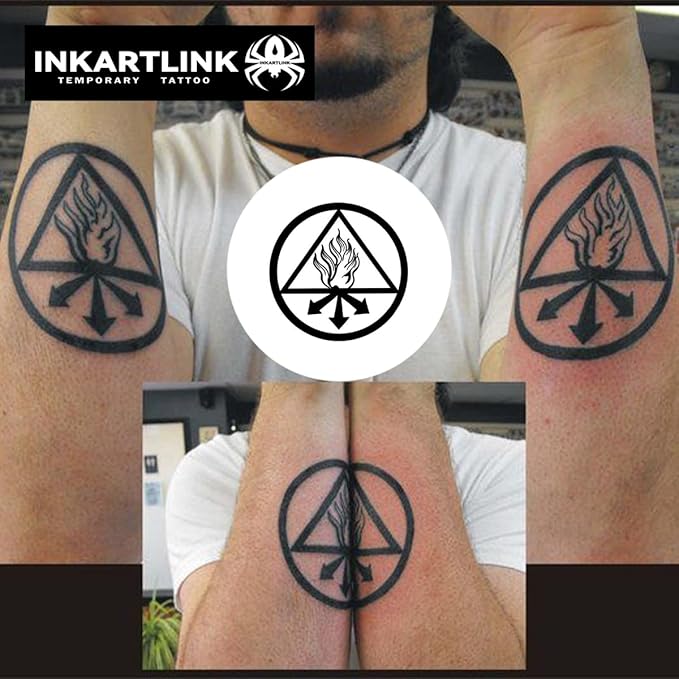 INKARTLINK Tattoo Tech, 2 Sheets Medium Semi Permanent Tattoo, Temporary Tattoos, Last 1-2 Weeks, Waterproof, Realistic Look, No Adhesive, No Reflection (Religion Design)
