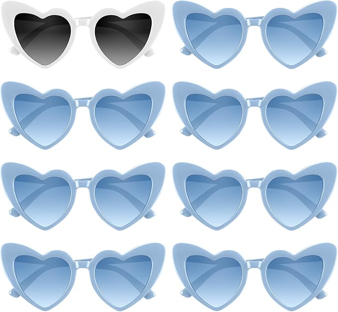 4/6/8/10/12 Pack Bachelorette Sunglasses Heart Sunglasses Vintage Heart Shaped Glasses for Women Bridal Party Wedding