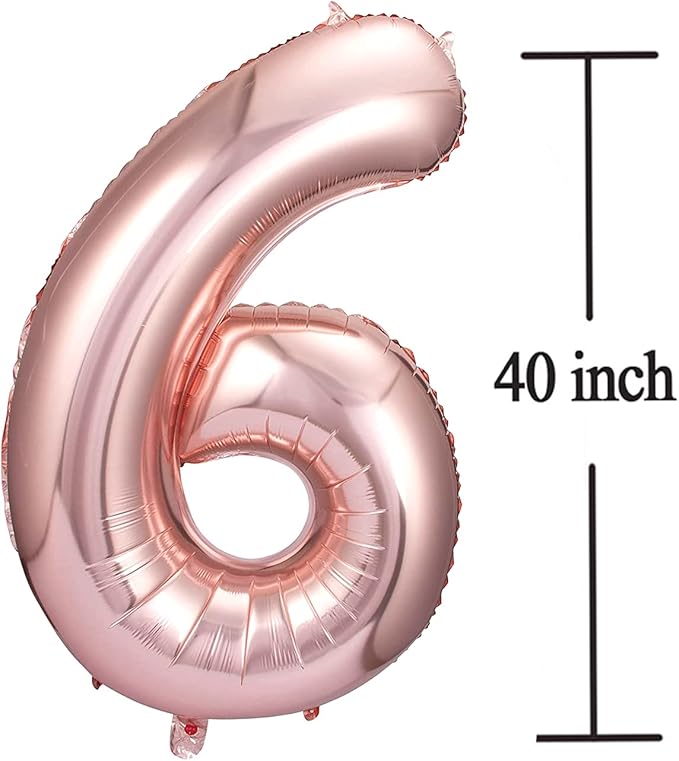 Rose Gold 60 Number Balloons Big Giant Jumbo Large Number 60 Foil Mylar Balloons for Women Men 60th Birthday Party Supplies 60 Anniversary Events Decorations-40 inch