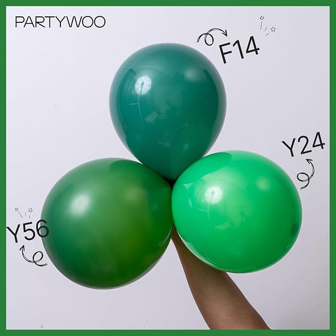 PartyWoo Dark Green Balloons 100pcs 5 Inch Emerald Hunter Forest Green Balloons for Wedding Boy Baby Shower Birthday Christmas Graduation Dinosaur Jungle Golf Theme Party Decorations Green-Y56