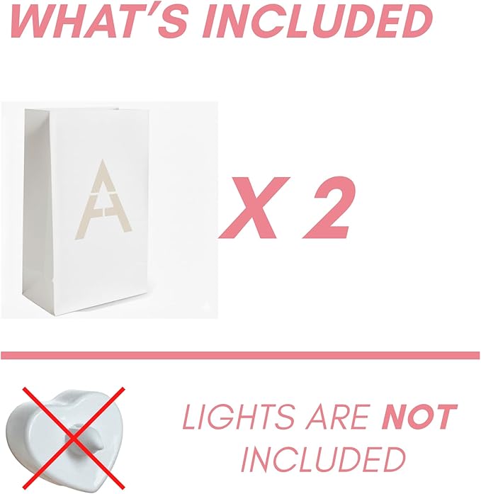 Light Up Letter A - Luminary Bags Perfect for Personalized Happy Birthday Banner, Proposal Decorations, Engagement Party Decorations and Congratulations Banner for Your Loved One