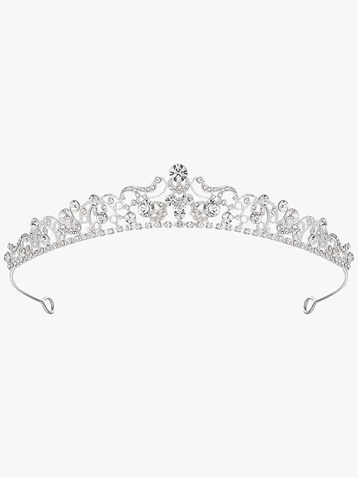 SWEETV Wedding Tiaras and Crowns, Rhinestone Bridal Crown Princess Tiara Headpieces for Women and Flower Girls, Bridgerton Hair Accessories for Birthday Prom Quinceanera